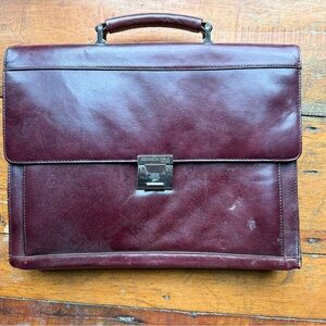 Kenneth Cole Maroon Leather Briefcase